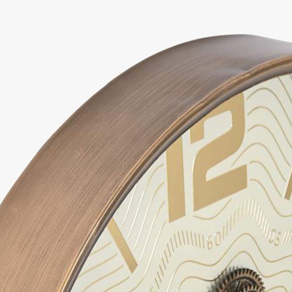 Relogio Bege e Dourado 60x8x60 - Gato Preto