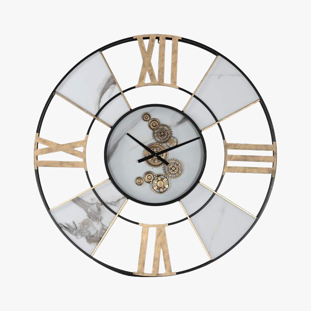 Relogio Marmoreado 142x9x142 - Gato Preto