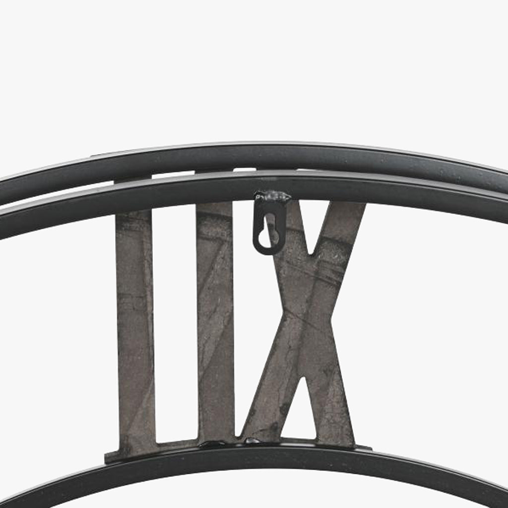 Relogio Metal Rattan 100x9x100 - Gato Preto