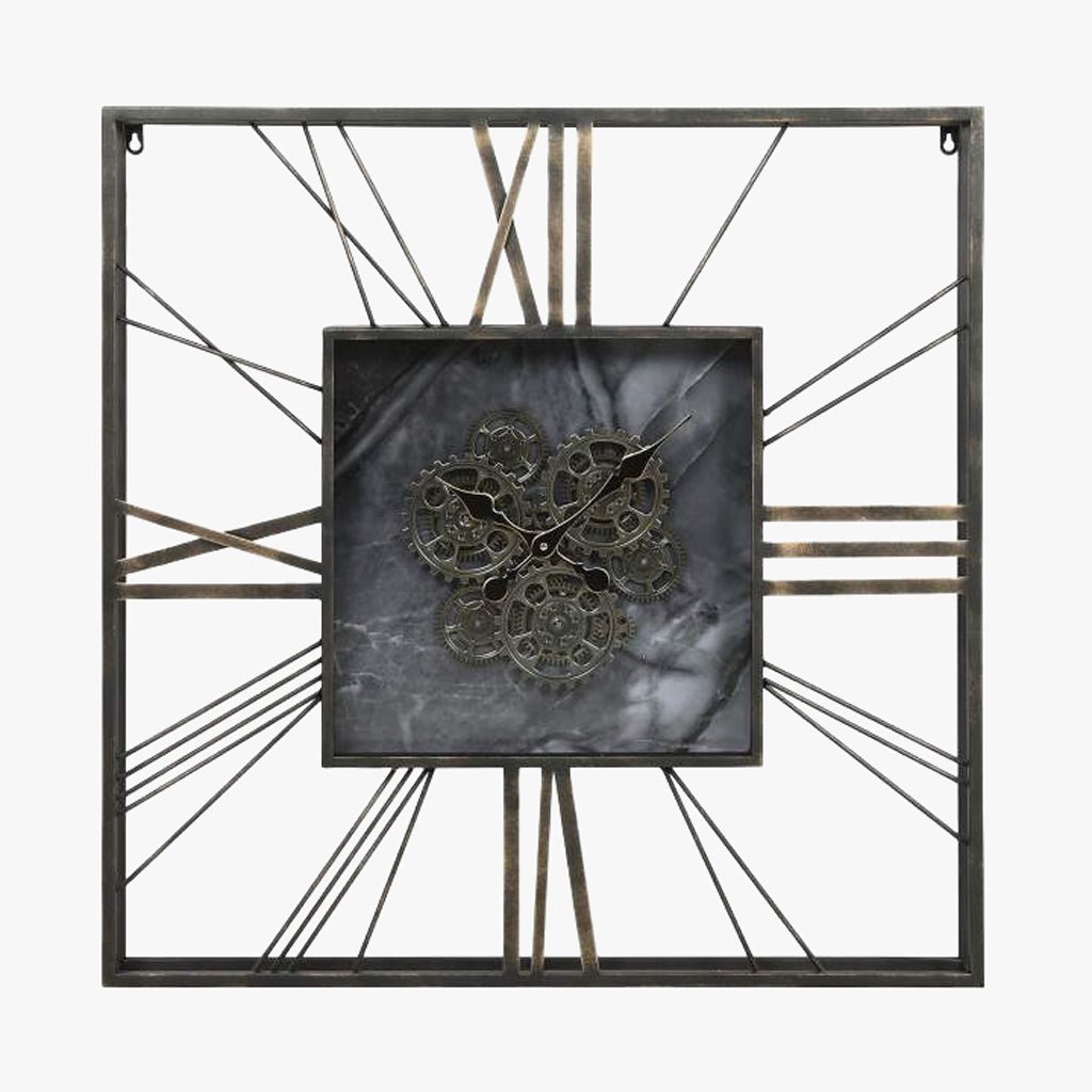 Relogio Parede Quad Pt 80x8x80 - Gato Preto