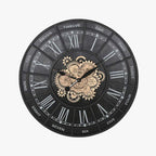 Relogio Preto Dourado 75x7x75 - Gato Preto