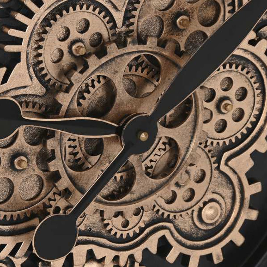 Relogio Preto Dourado 75x7x75 - Gato Preto