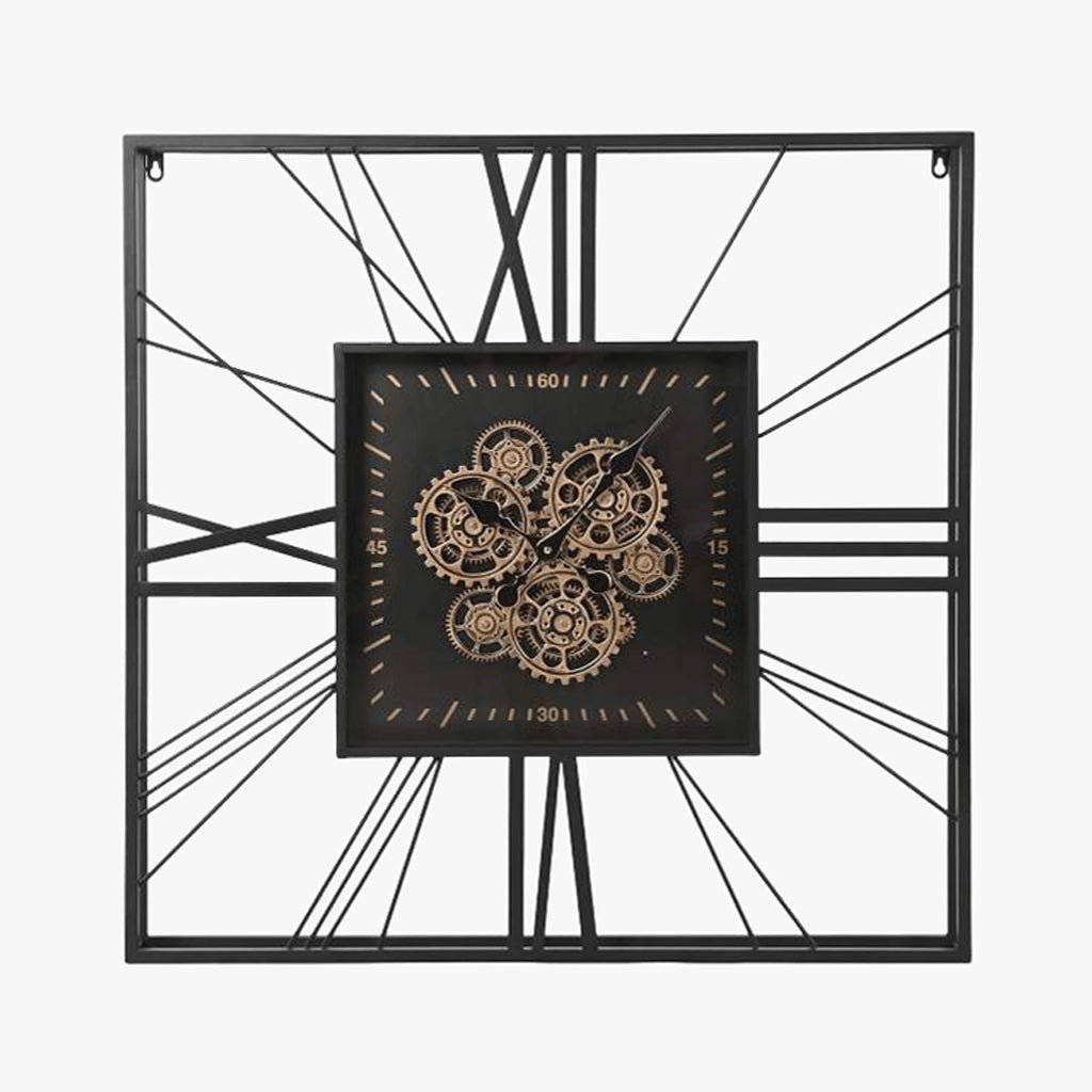 Relogio Quad Romano 80x8x80 - Gato Preto