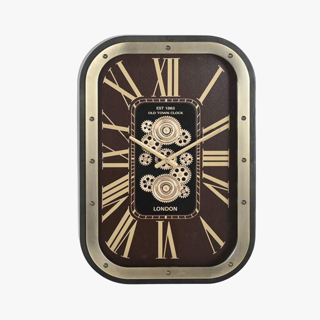 Relogio Rect Pt/Dr 43x8,5x63 - Gato Preto