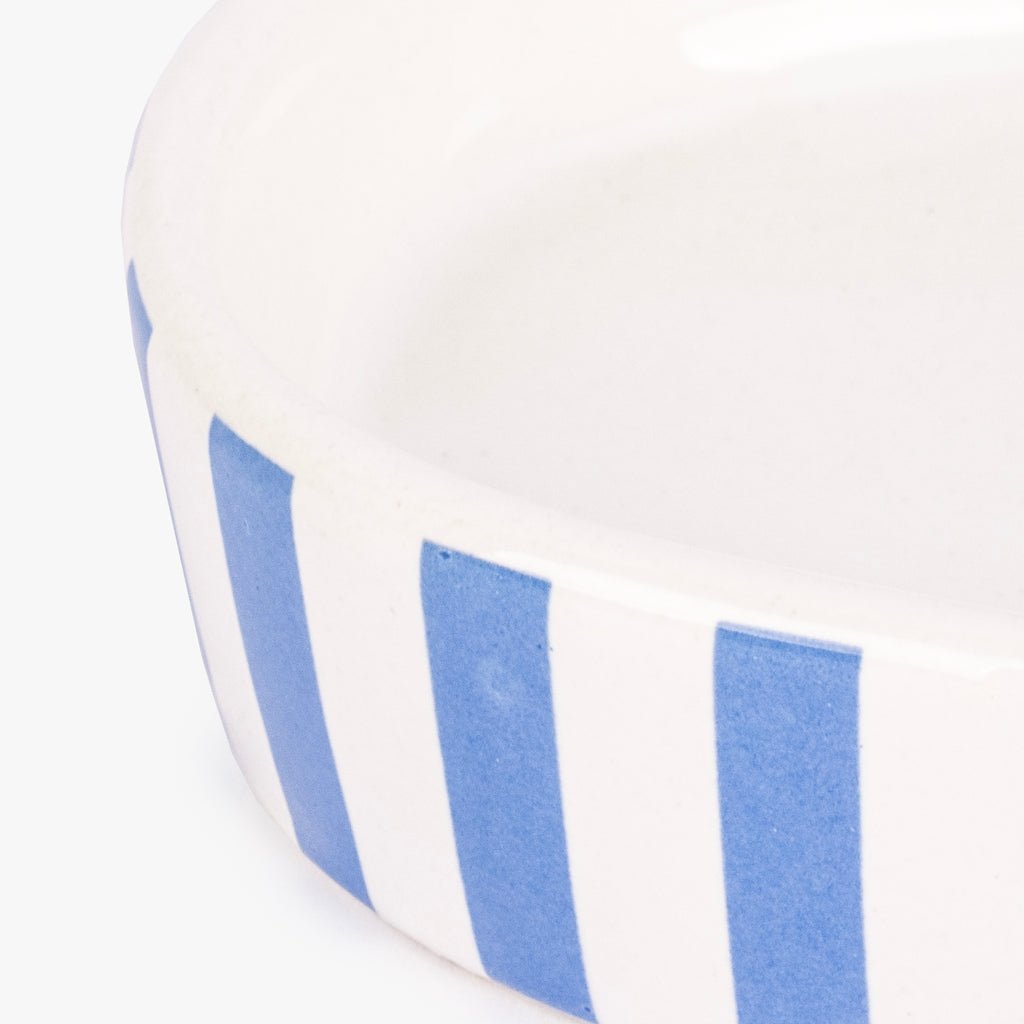 Saboneteira de Banho com Riscas Azuis e Brancas VICHY - Gato Preto