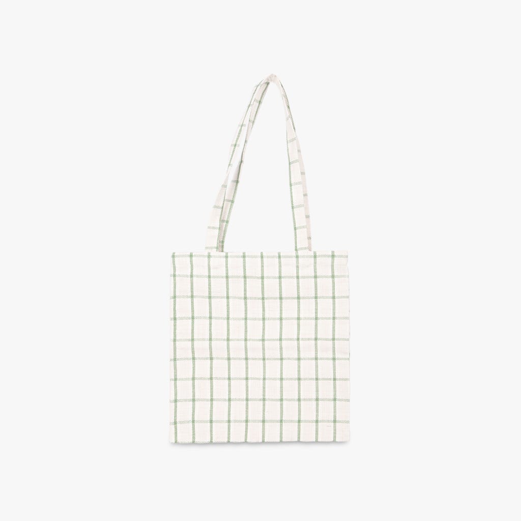 Saco de Algodão Xadrez Verde e Branco 35x38 RIA - Gato Preto