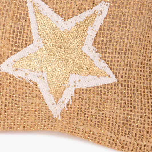 Saco de Juta Estrela Dourada 18x12cm COZY - Gato Preto