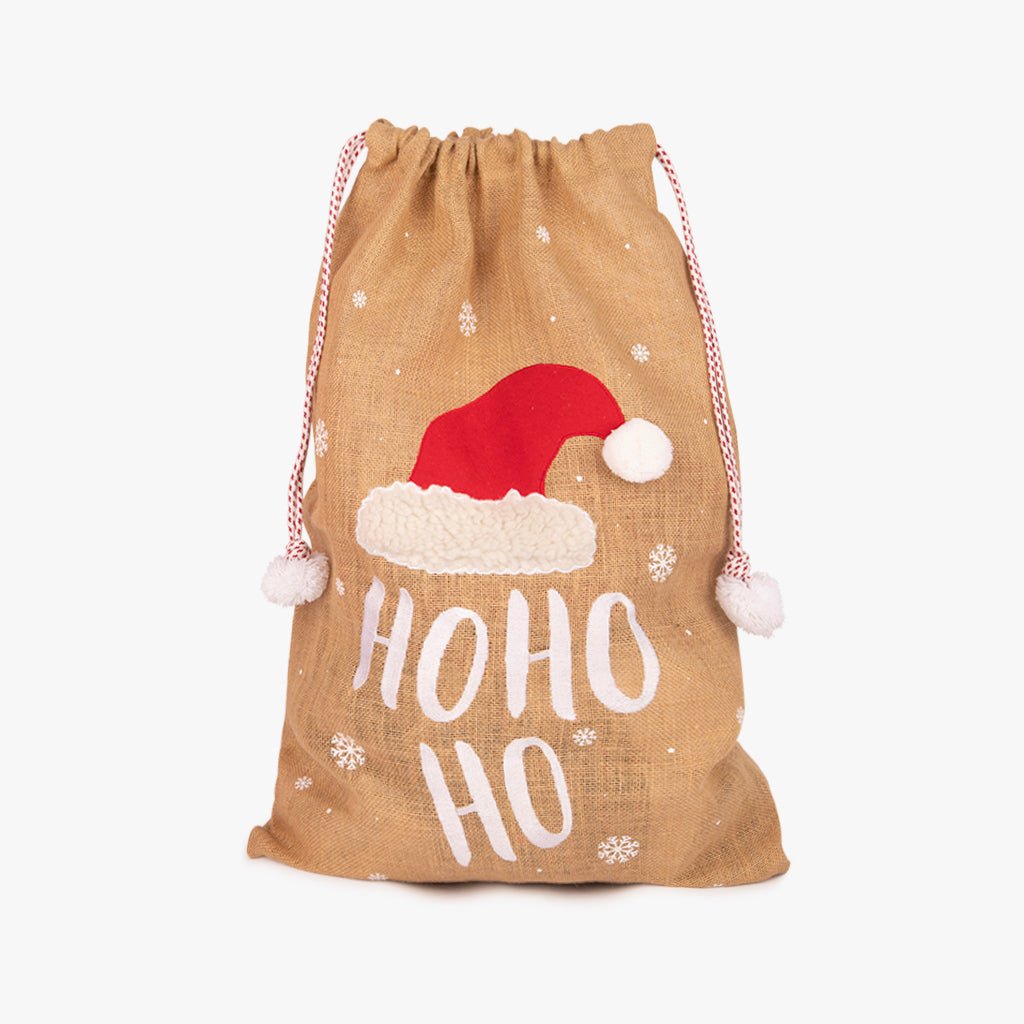 Saco de juta Ho - Ho - Ho 76x51cm COZY - Gato Preto