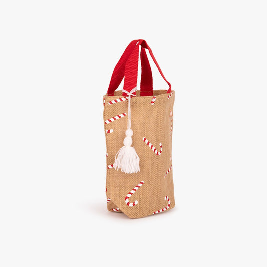 Saco de Juta natural 24x20cm COZY - Gato Preto