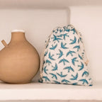 Saco para Pão Algodão com Pássaros Azuis BLUE BIRD - Gato Preto
