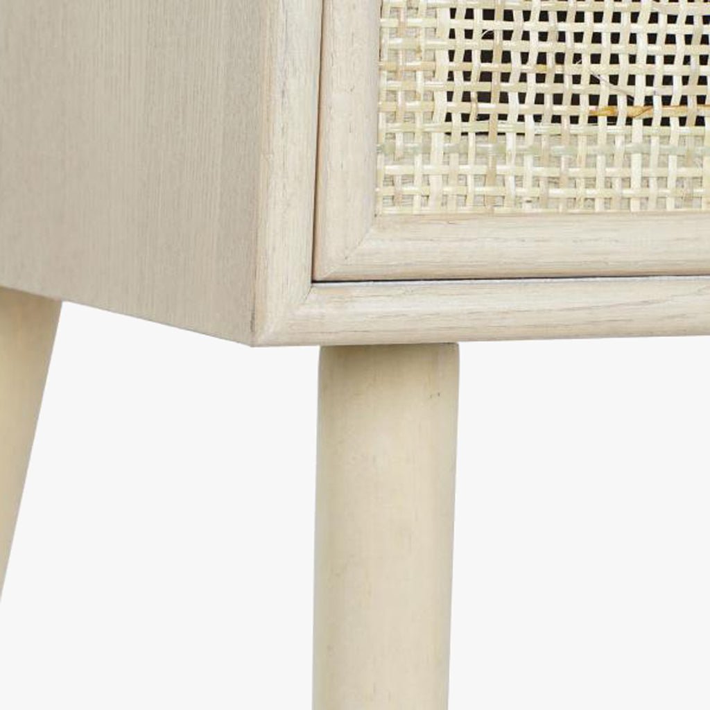 Secretária Madeira e Rattan Natural 120x42,5x78 NÓRDIS - Gato Preto