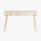 Secretária Madeira e Rattan Natural 120x42,5x78 NÓRDIS - Gato Preto