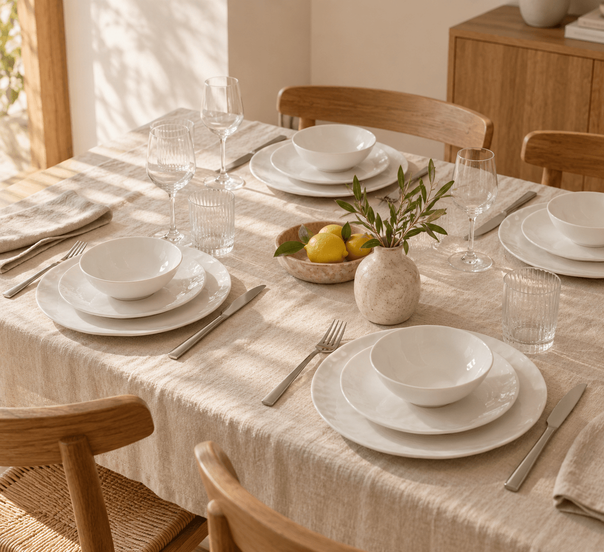 Serviço de Mesa 4 Pessoas — 12 Peças Martelado | BREEZE - Gato Preto