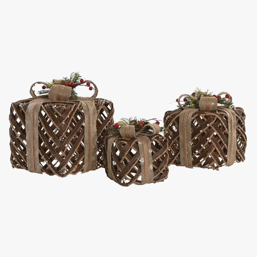 Set 3 Presentes LED 28x28x31 ROOTED - Gato Preto