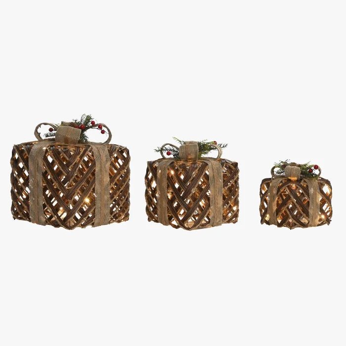 Set 3 Presentes LED 28x28x31 ROOTED - Gato Preto