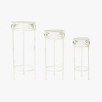 Set de 3 Mesas de Apoio de Exterior 30,5x30,5x70 cm | Romantic Garden - Gato Preto