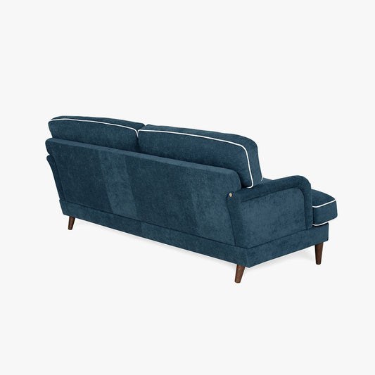 Sofá 3 Lugares Azul Escuro com perfis em Bege SPENCER - Gato Preto