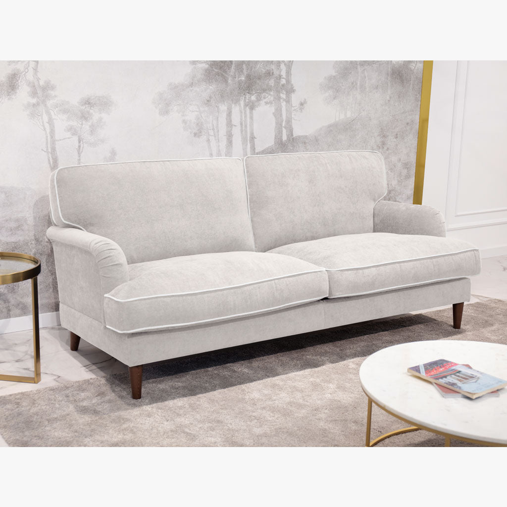 Sofá 3 Lugares Taupe com perfis em Bege SPENCER - Gato Preto