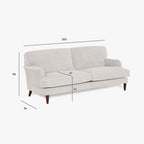 Sofá 3 Lugares Taupe com perfis em Bege SPENCER - Gato Preto