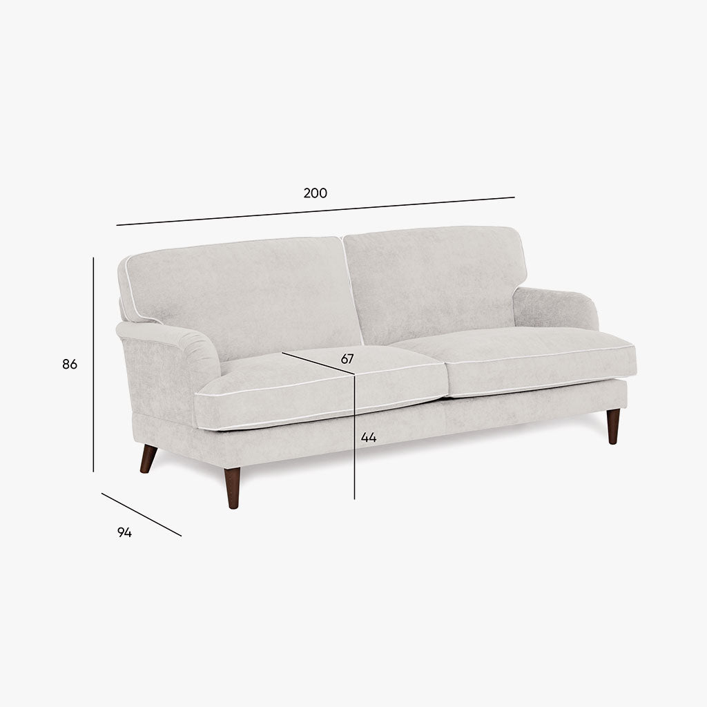 Sofá 3 Lugares Taupe com perfis em Bege SPENCER - Gato Preto