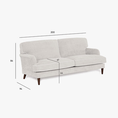 Sofá 3 Lugares Taupe com perfis em Bege SPENCER - Gato Preto