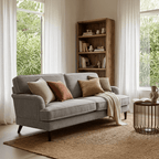 Sofá 3 Lugares Taupe com perfis em Bege SPENCER - Gato Preto