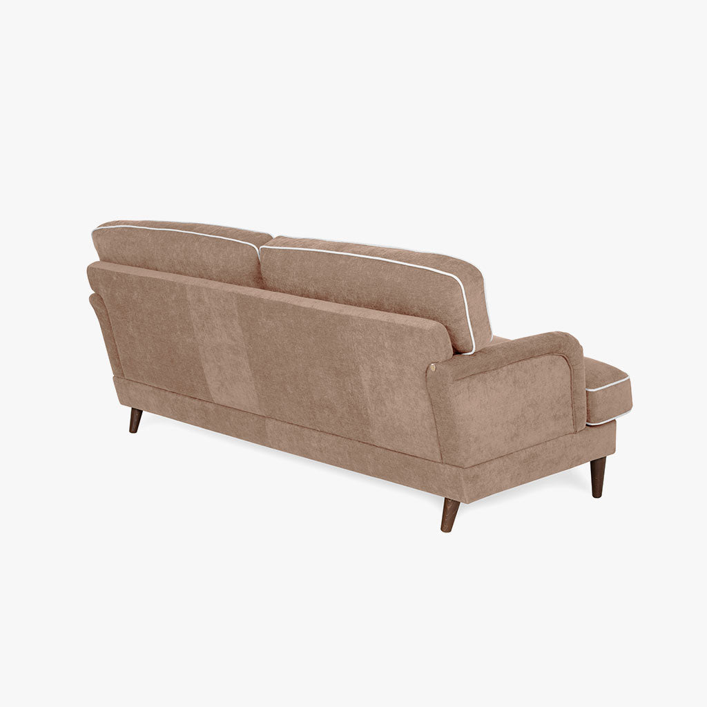 Sofá 3 Lugares Toffee com perfis em Bege SPENCER - Gato Preto