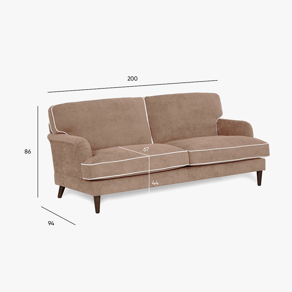 Sofá 3 Lugares Toffee com perfis em Bege SPENCER - Gato Preto