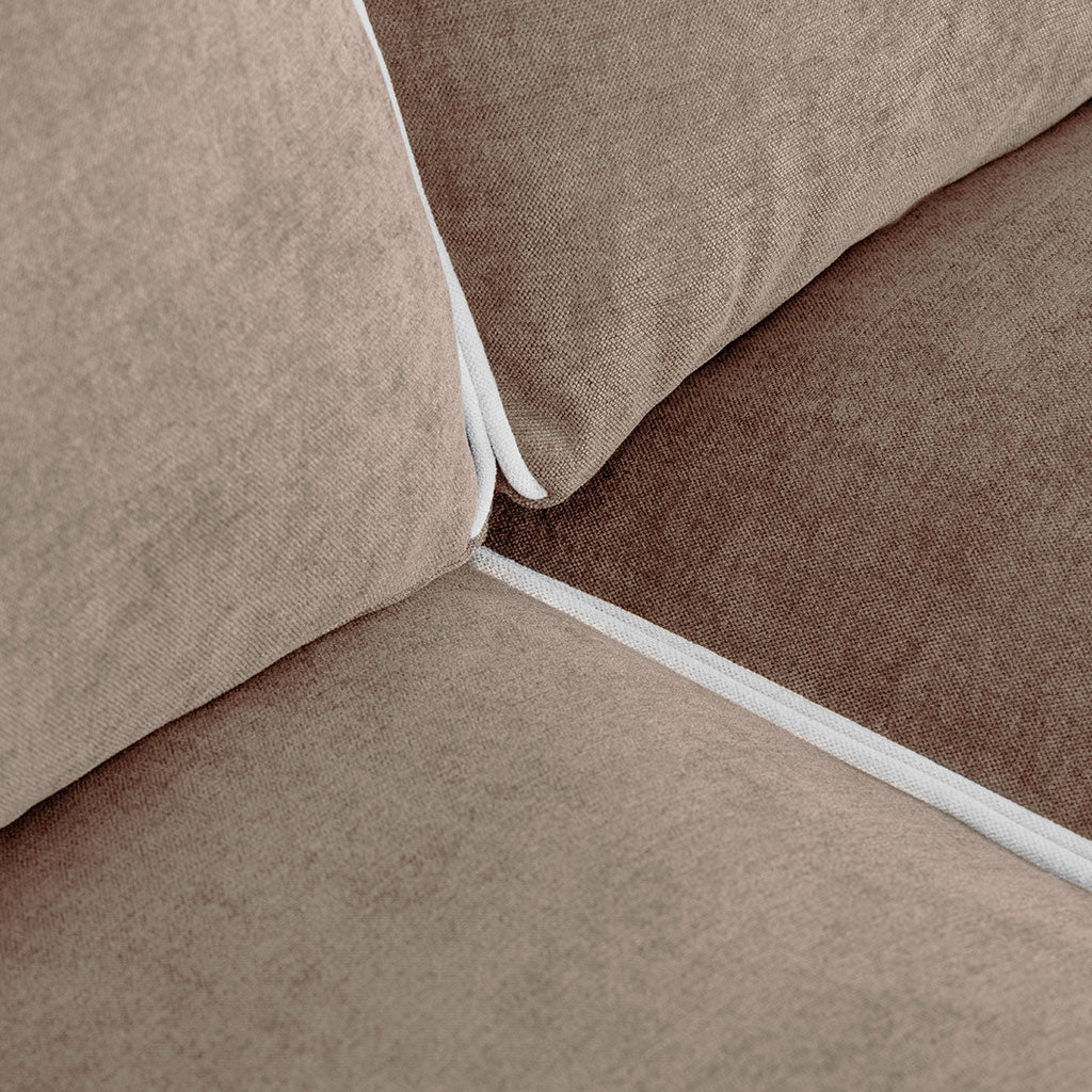 Sofá 3 Lugares Toffee com perfis em Bege SPENCER - Gato Preto