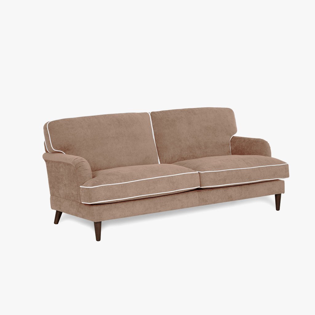 Sofá 3 Lugares Toffee com perfis em Bege SPENCER - Gato Preto