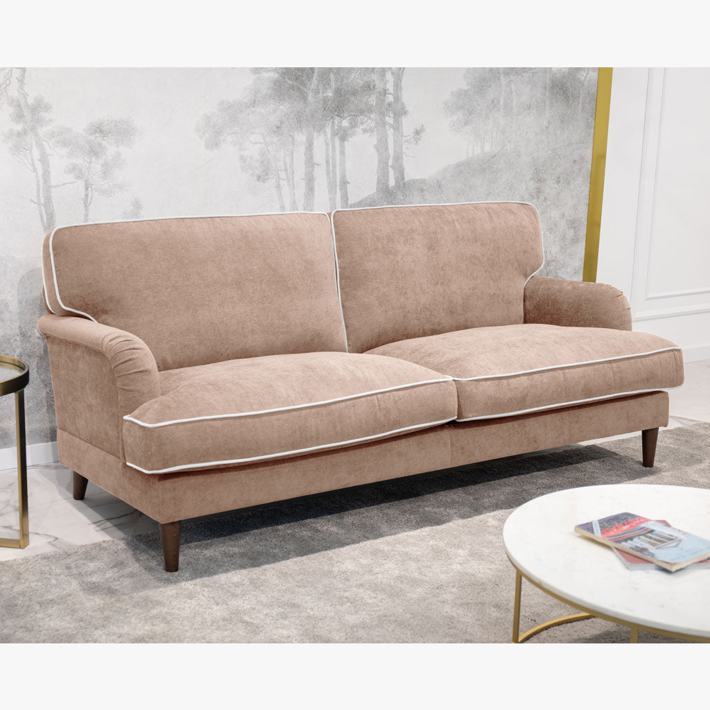 Sofá 3 Lugares Toffee com perfis em Bege SPENCER - Gato Preto