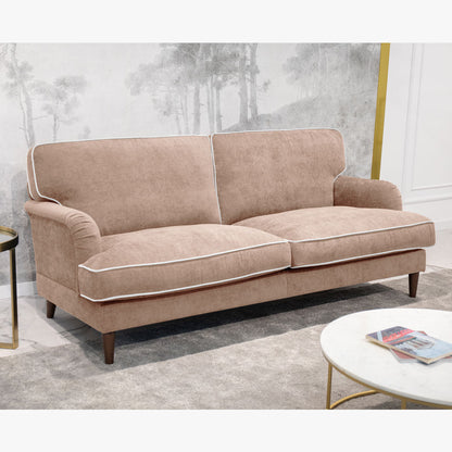 Sofá 3 Lugares Toffee com perfis em Bege SPENCER - Gato Preto