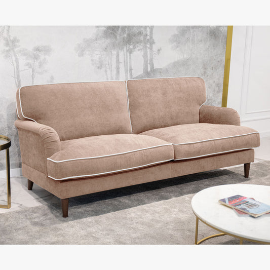 Sofá 3 Lugares Toffee com perfis em Bege SPENCER - Gato Preto