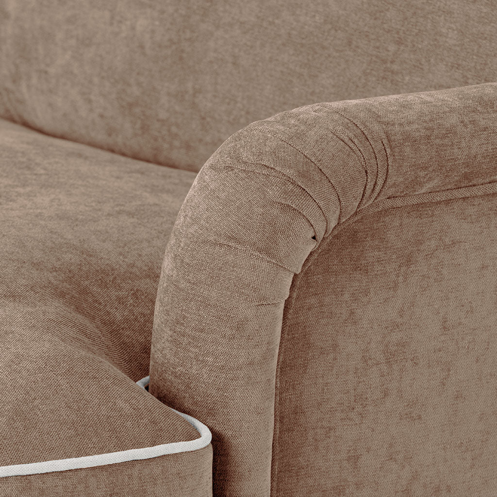 Sofá 3 Lugares Toffee com perfis em Bege SPENCER - Gato Preto