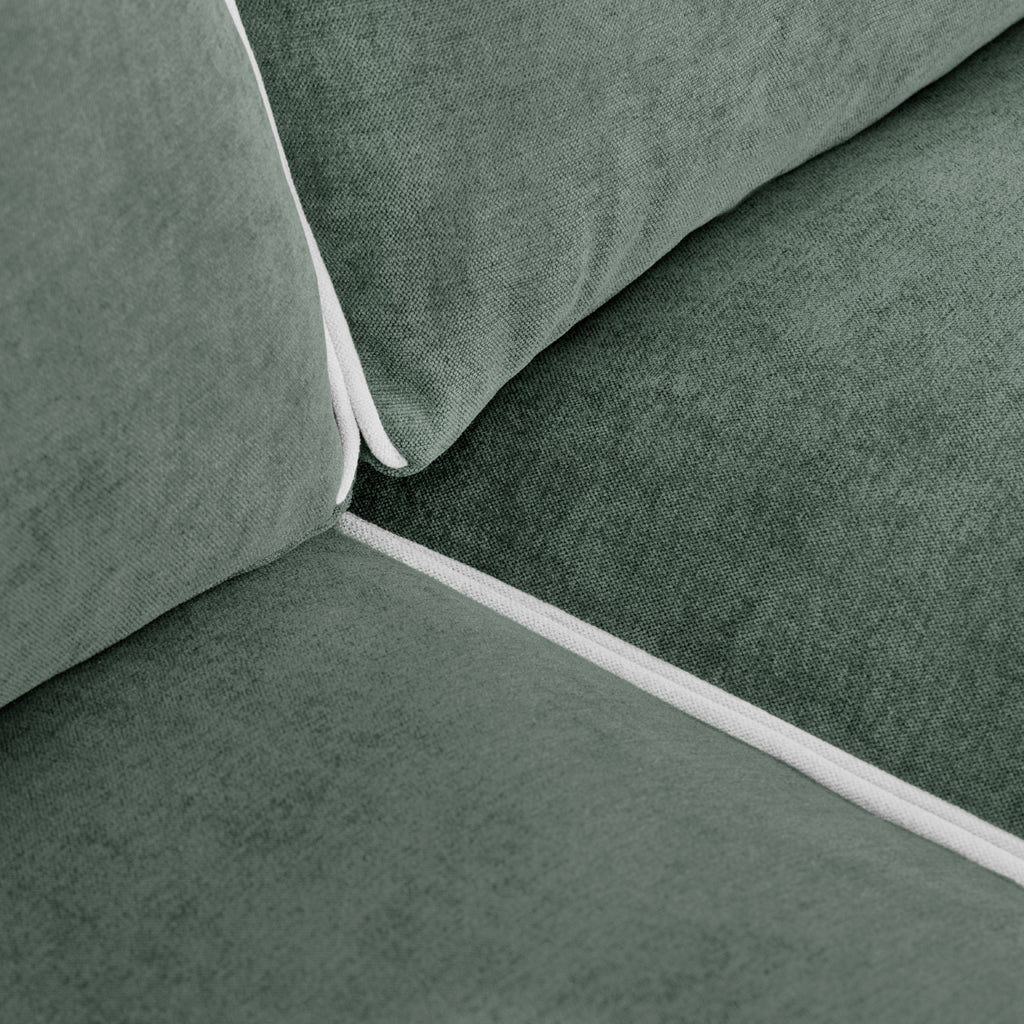 Sofá 3L Verde Bg 200x94x86 Spencer - Gato Preto