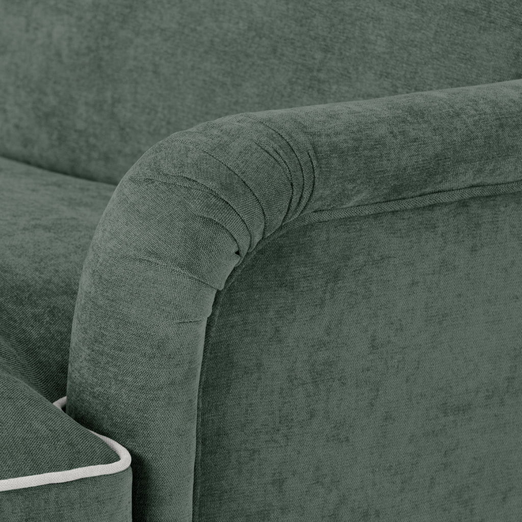 Sofá 3L Verde Bg 200x94x86 Spencer - Gato Preto