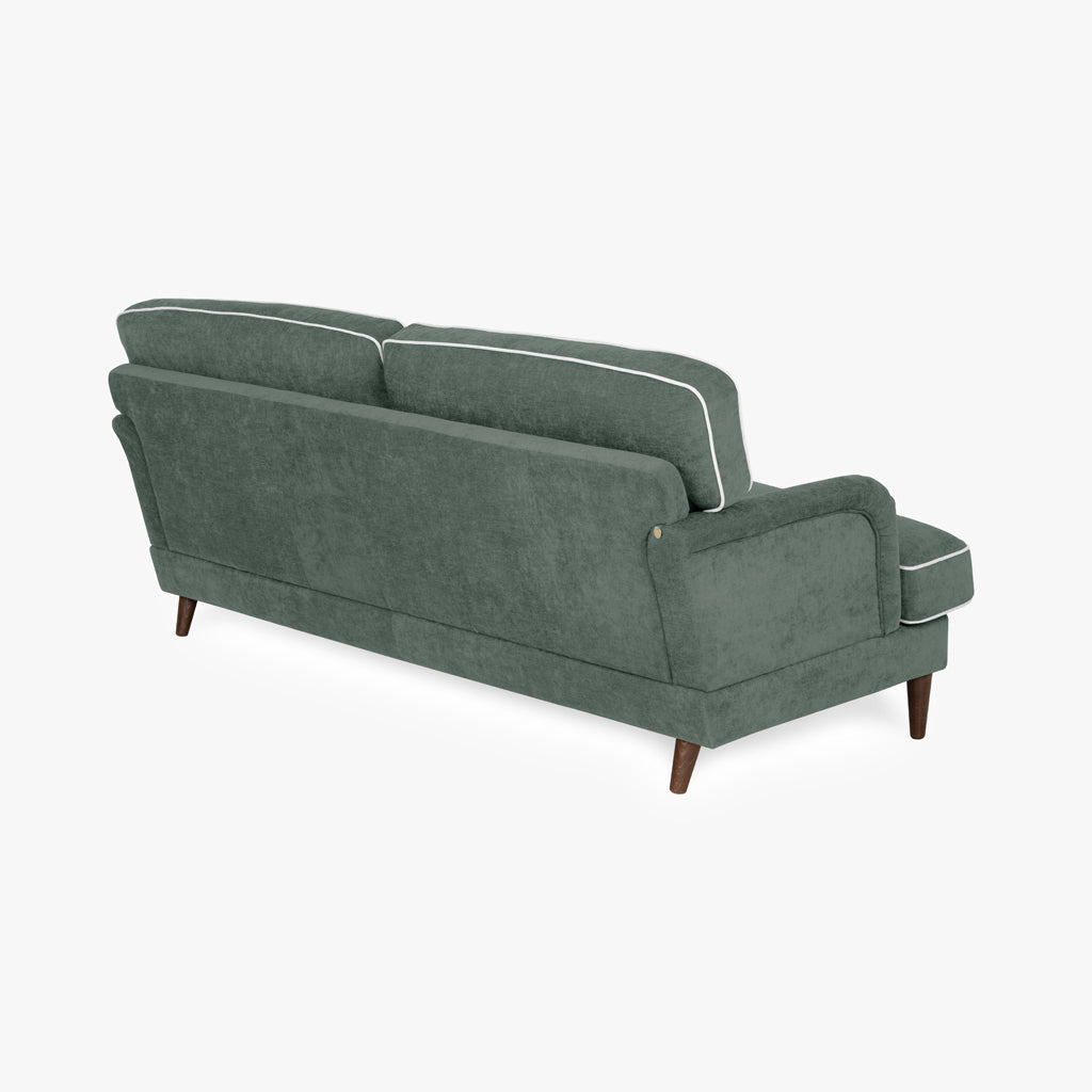 Sofá 3L Verde Bg 200x94x86 Spencer - Gato Preto