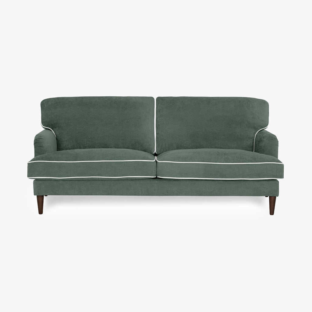 Sofá 3L Verde Bg 200x94x86 Spencer - Gato Preto