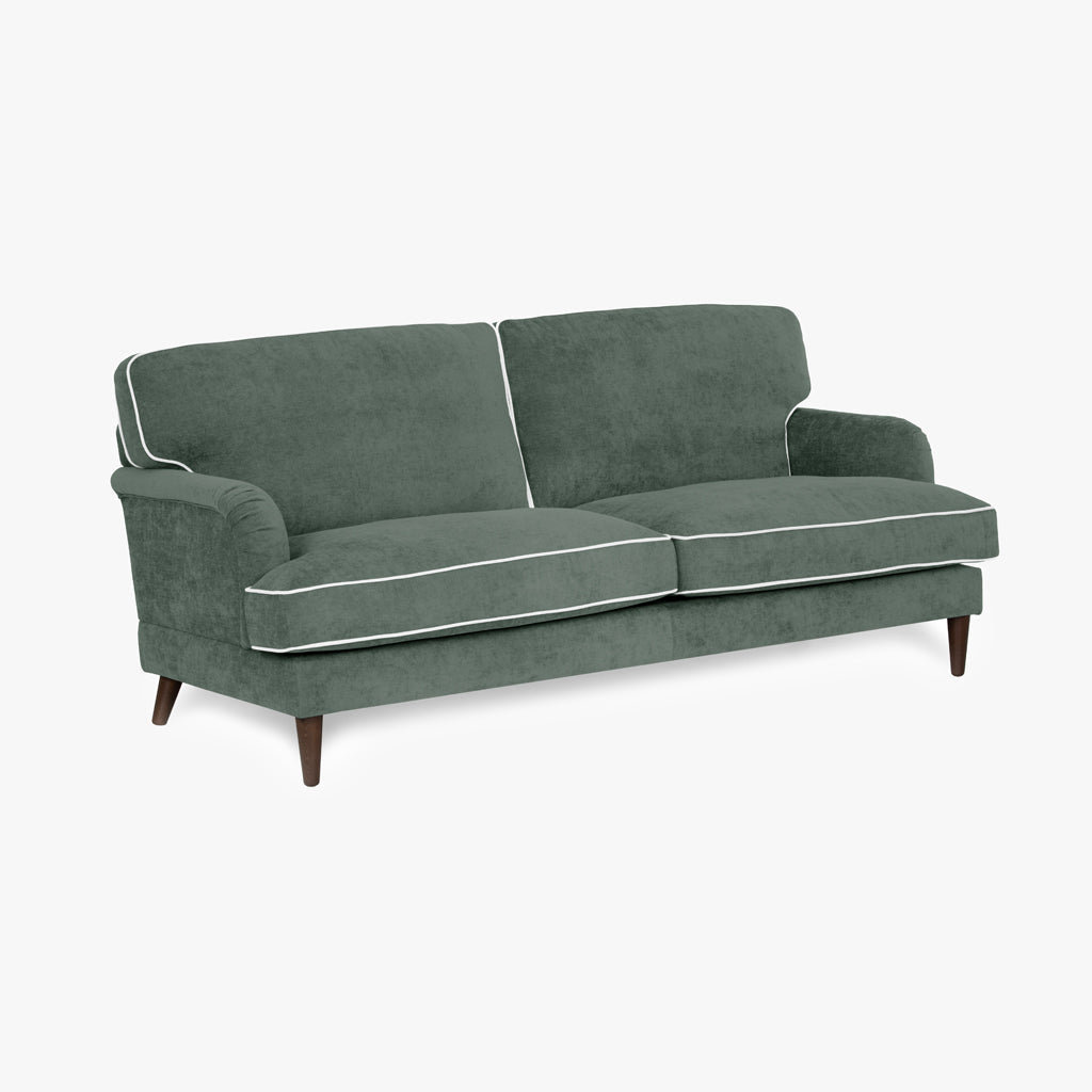 Sofá 3L Verde Bg 200x94x86 Spencer - Gato Preto