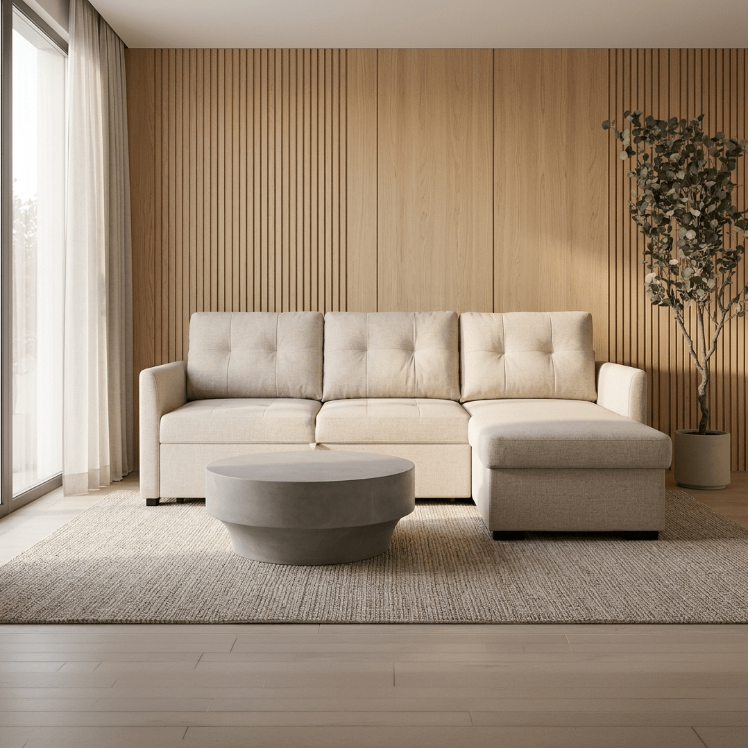 Sofá - cama 3 Lugares com chaise longue GOSLING - Gato Preto