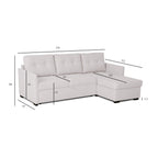 Sofá - cama 3 Lugares com chaise longue GOSLING - Gato Preto