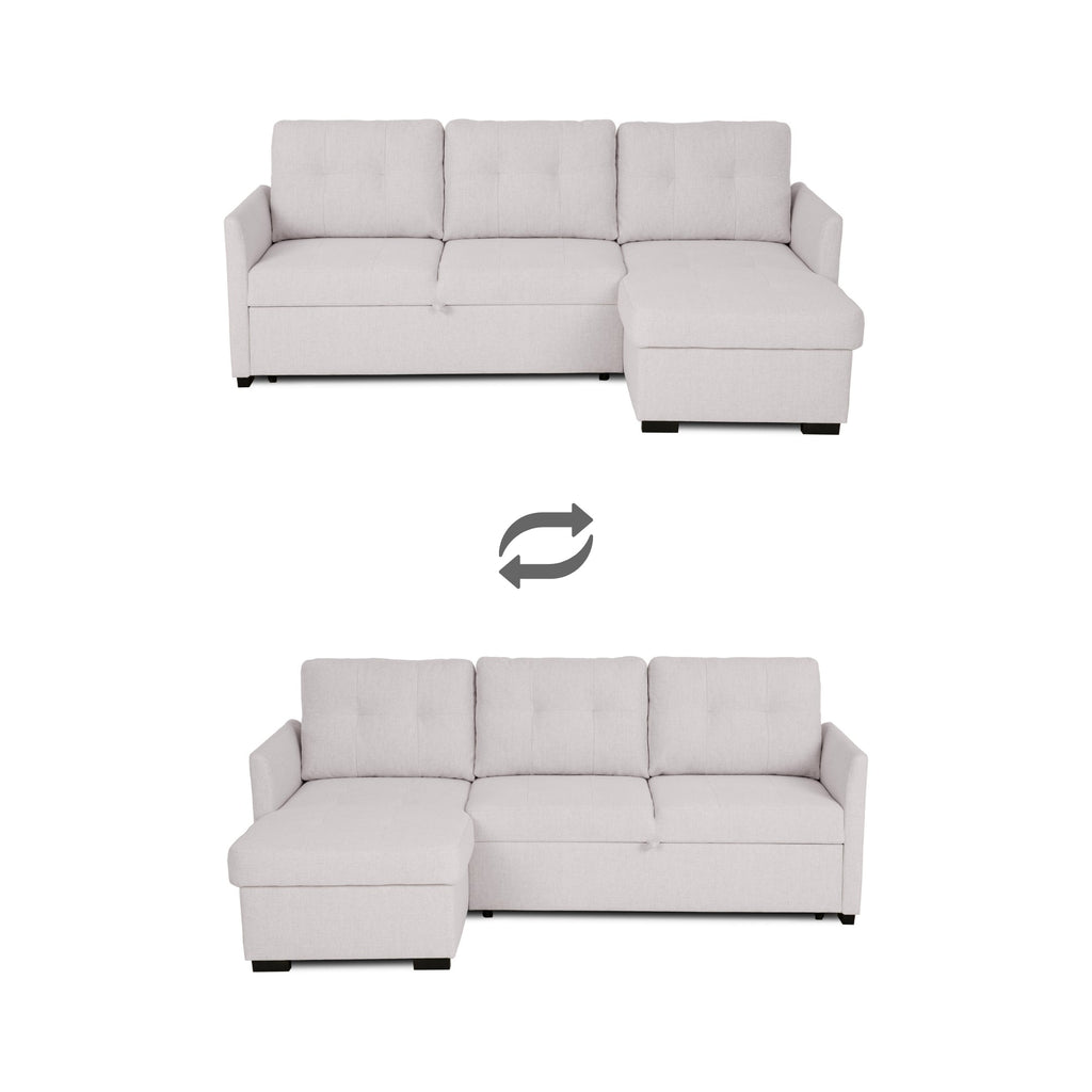 Sofá - cama 3 Lugares com chaise longue GOSLING - Gato Preto