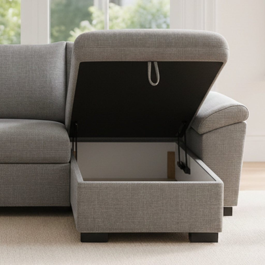 Sofá - cama 3 Lugares com chaise longue - Portman - Gato Preto