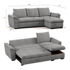 Sofá - cama 3 Lugares com chaise longue - Portman - Gato Preto