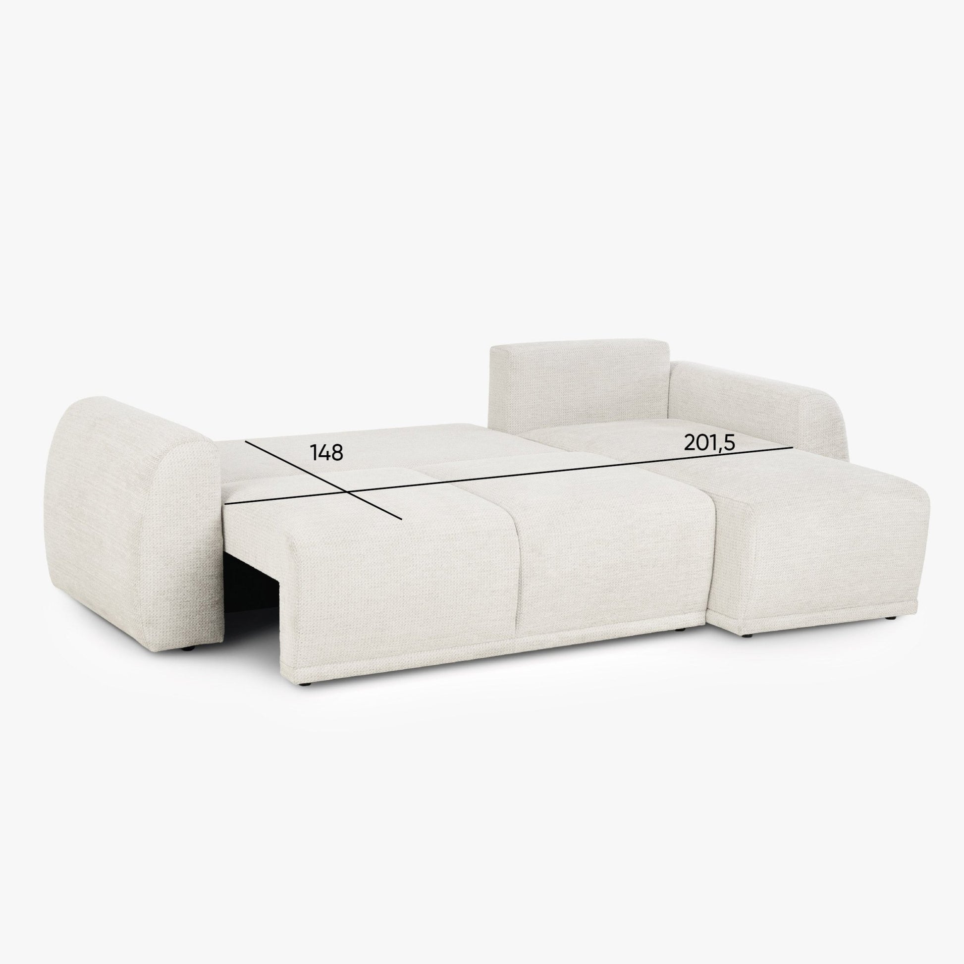 Sofá Cama 3 Lugares com CHL Reversivel STONE - Gato Preto