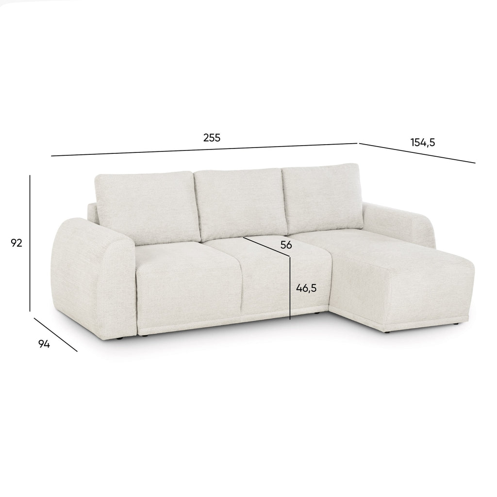 Sofá Cama 3 Lugares com CHL Reversivel STONE - Gato Preto