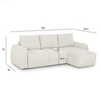 Sofá Cama 3 Lugares com CHL Reversivel STONE - Gato Preto