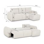 Sofá Cama 3 Lugares com CHL Reversivel STONE - Gato Preto