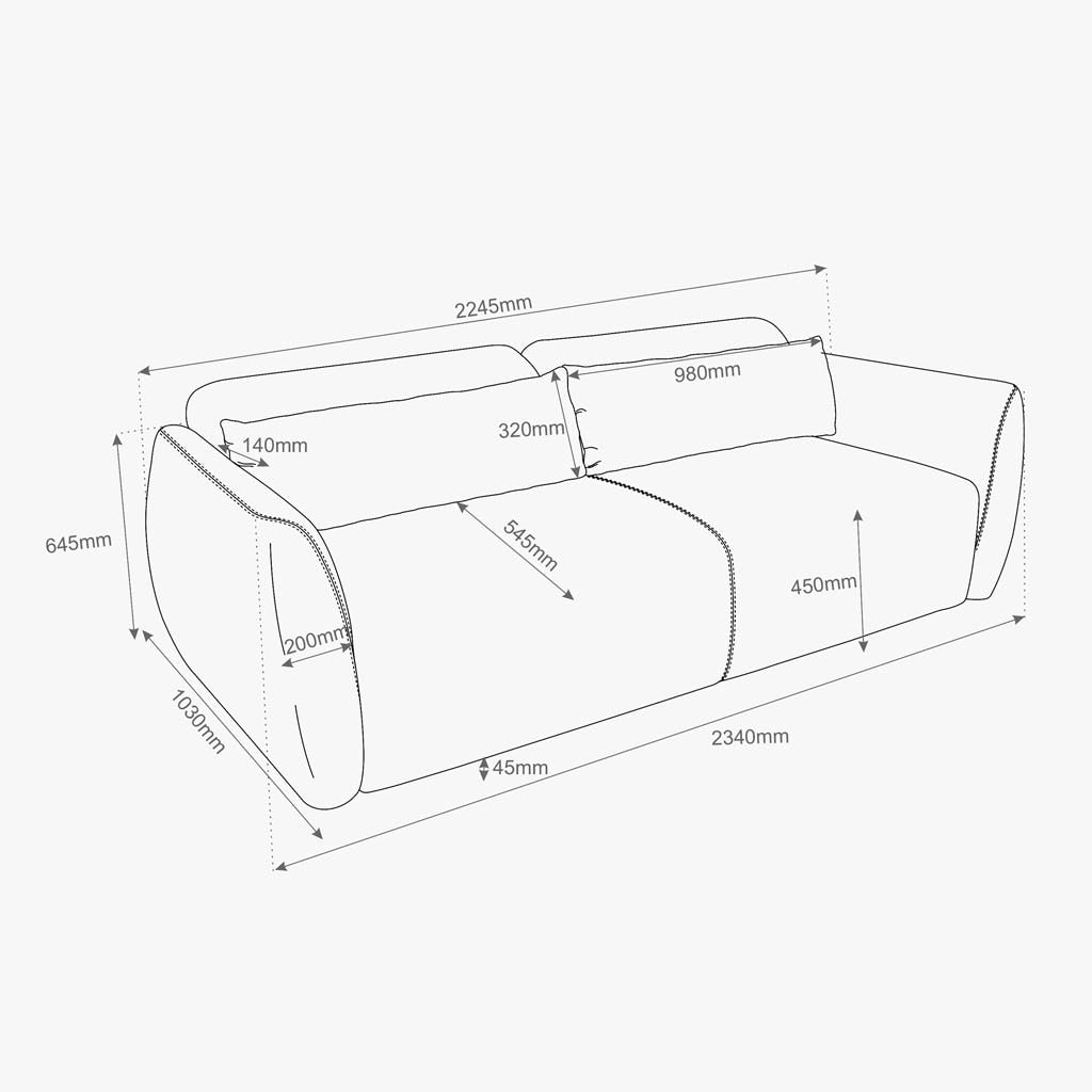 Sofá cama bege BARDOT - Gato Preto