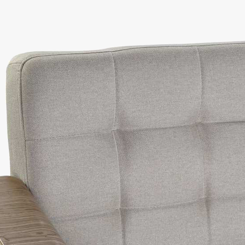 Sofá Cama Bege com Estrutura em Madeira e Sistema Click - Clack MOVE - Gato Preto